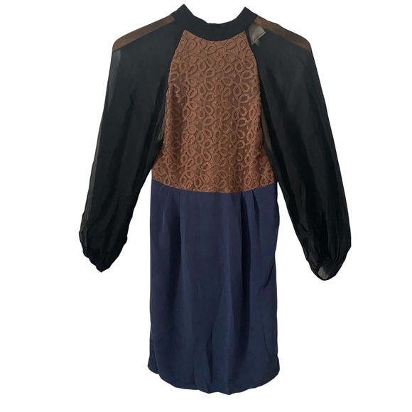 3.1 Phillip Lim Dresses & Skirts - 3.1 Phillip Lim 100% Silk Lace Any Event Colorblock Dress‎ Navy Rust Black Size4